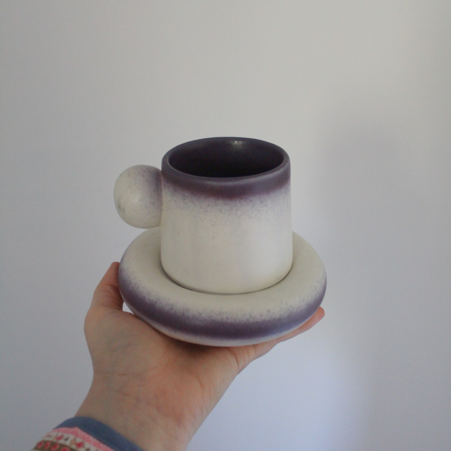 Purple Bubble Mug & Plate Set